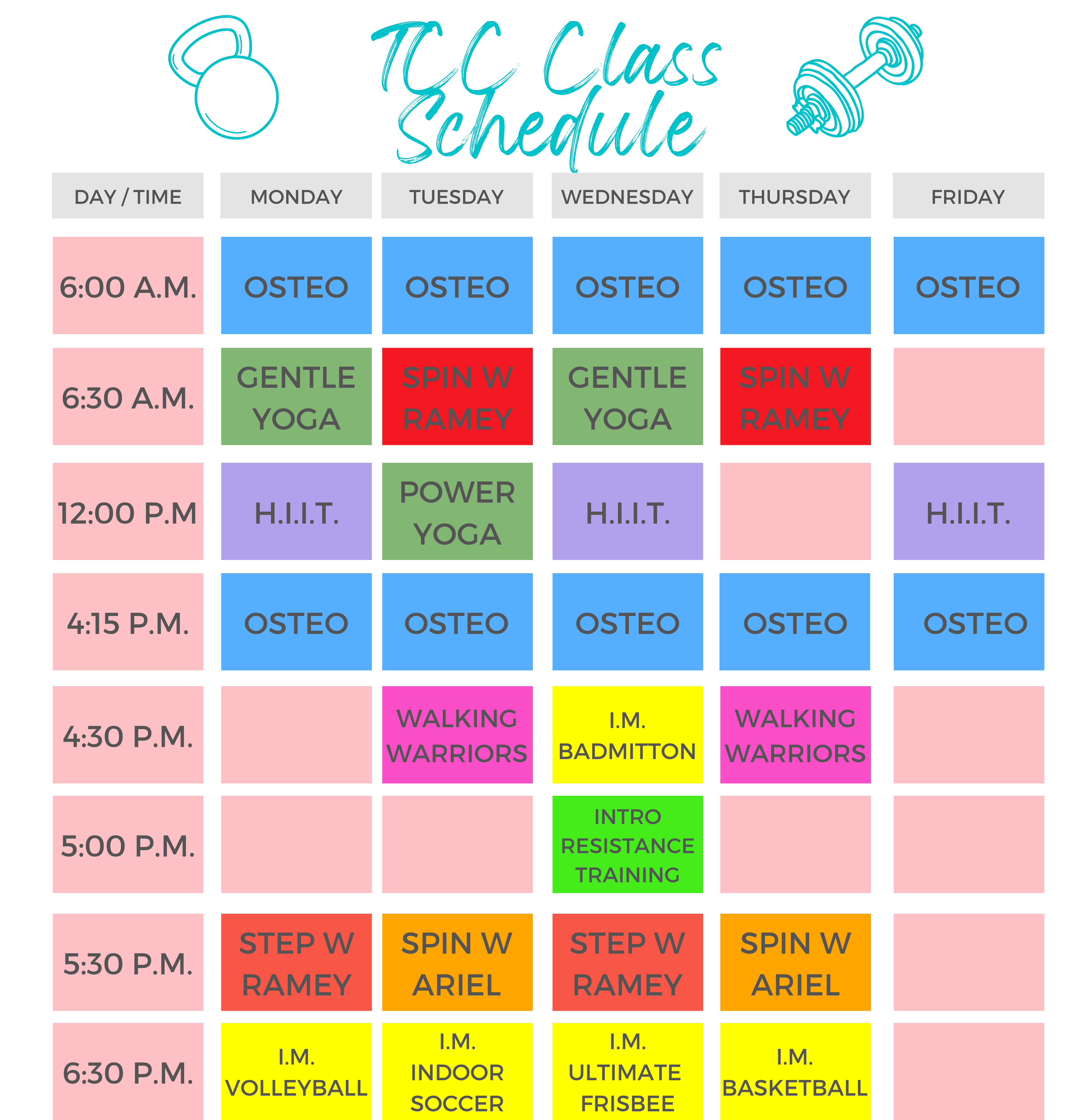 class schedule