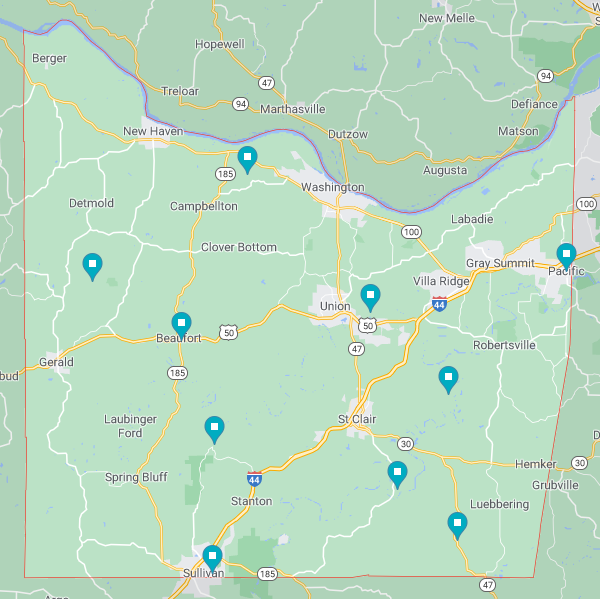 map for county testing