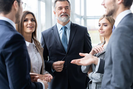 Business people conversing