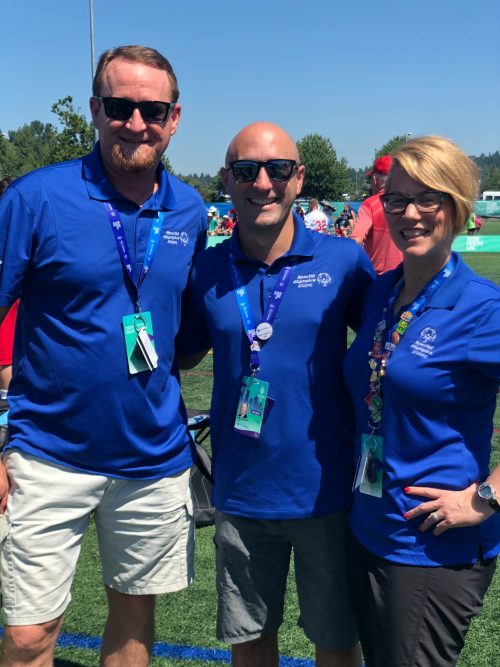 Dr. Farris, Dr. Anderson, and Natasha Anderson at the Special Olympics in Seattle in 2018