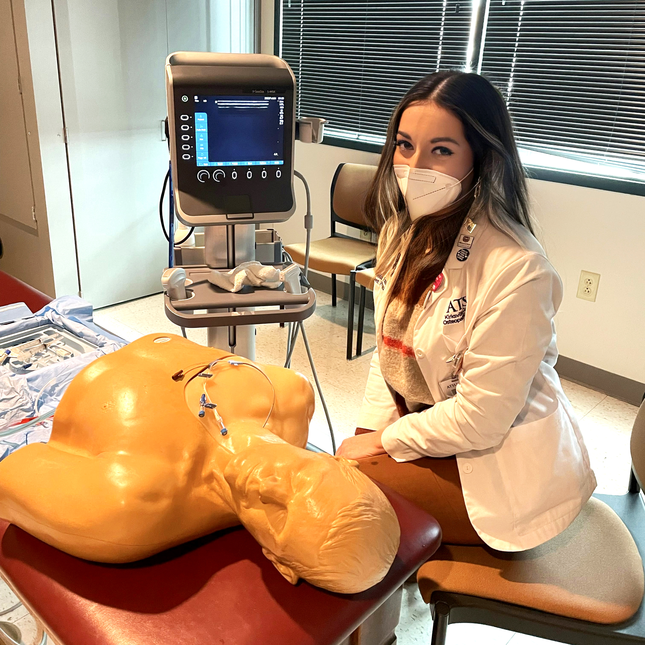 Osteopathic medical student Gabriela Farabee, OMS II, is pictured in a simulation lab