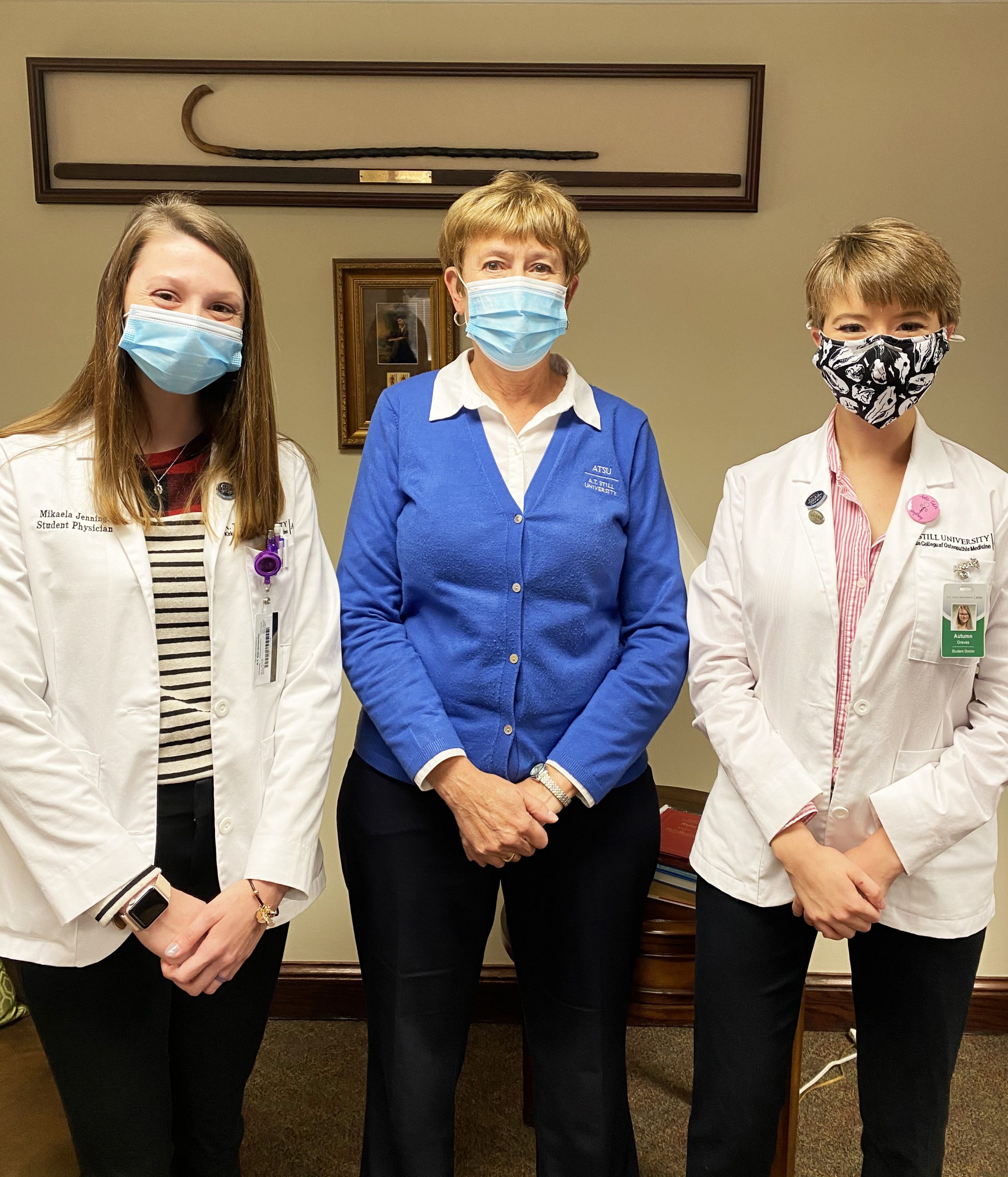 Student scholarship winners pose with Dr. Wilson