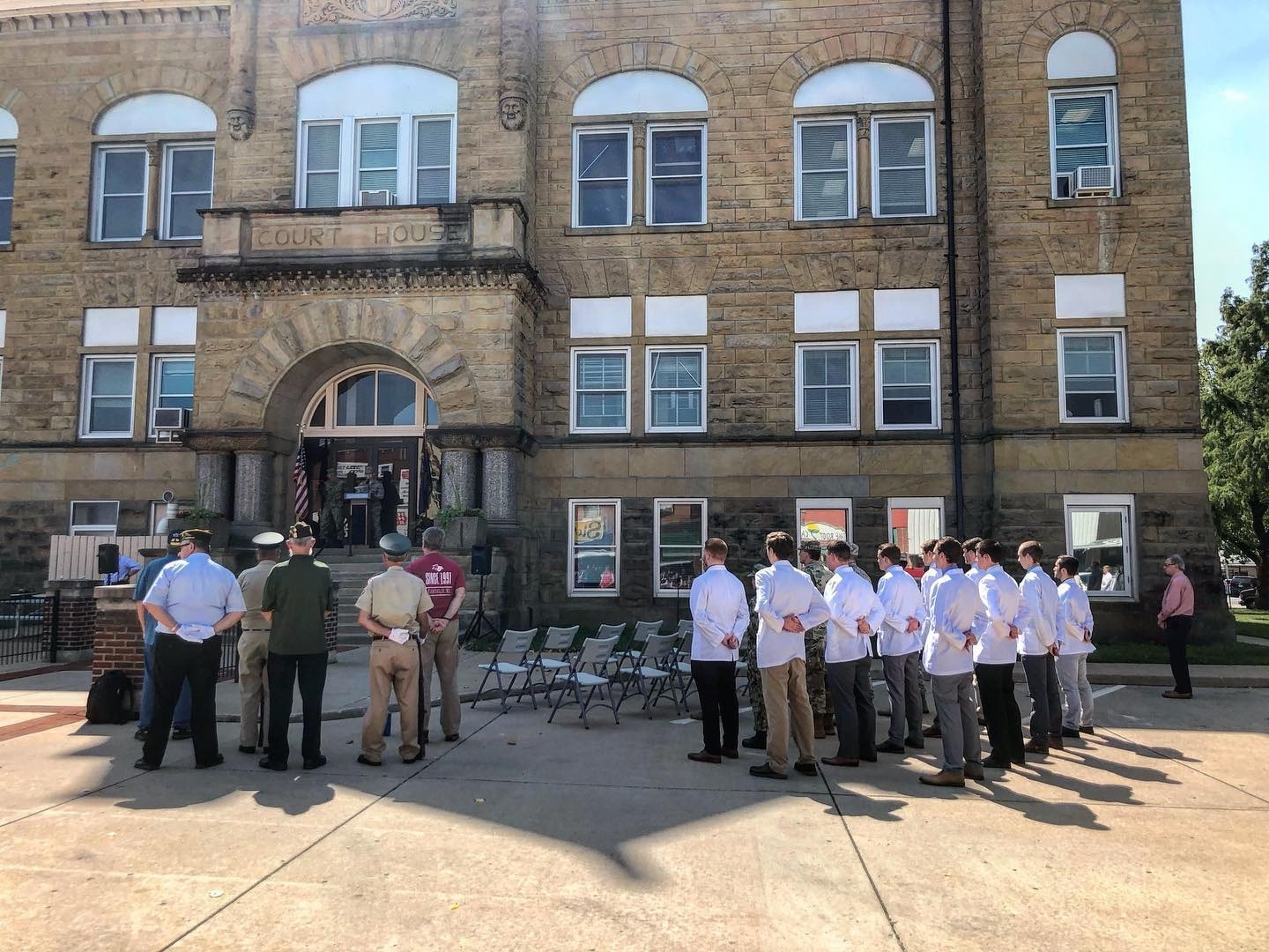 students and community members participate in the annual Patriot Day Ceremony