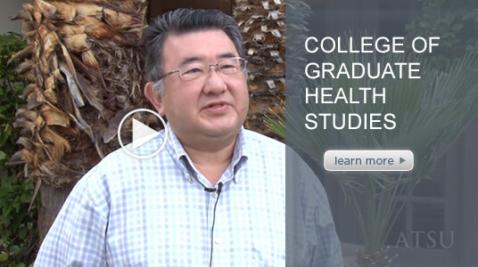Video capturing the testimonial of an ATSU College of Graduate Health Studies student.
